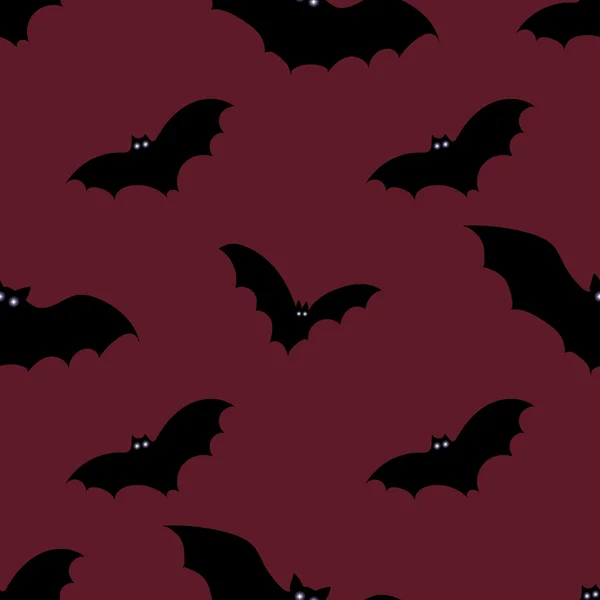 Halloween fundo sem costura com morcegos . — Vetor de Stock