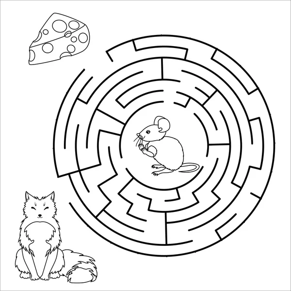 Vector labyrint, labyrint utbildning spel. — Stock vektor