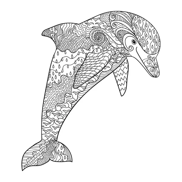 Delfín marino adornado Ilustración de stock