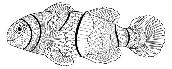 Clownfish avec des détails élevés . — Image vectorielle