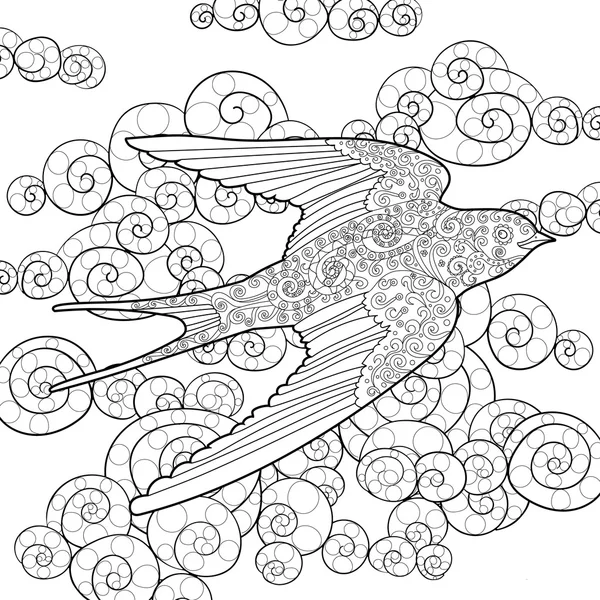 Gökyüzünde mutlu kırlangıç.