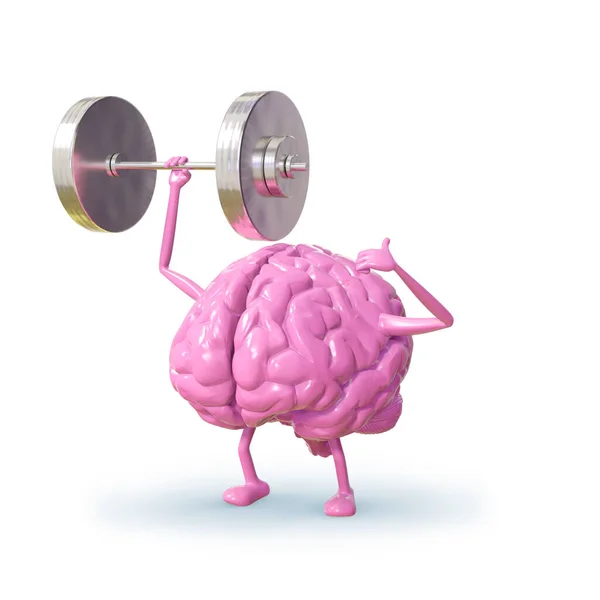 Train Your Brain Genius Brain Brain Strong Rendering — Stock Photo, Image