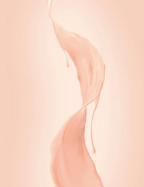 Liquid Foundation Splash Cream Beauty Cosmetic Product Rendering Clipping Path — Stock Photo, Image