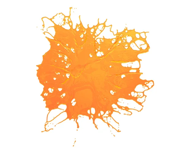 Orange Juice Splash White Background Top View Clipping Path Rendering — Stock Photo, Image