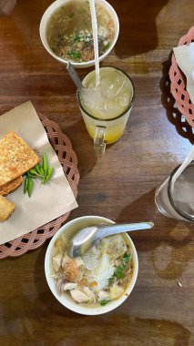 Endonezya 'dan lezzetli yiyeceklerin yakın görüntüsü