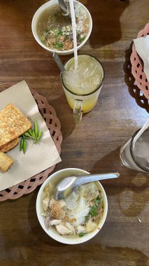 Endonezya 'dan lezzetli yiyeceklerin yakın görüntüsü