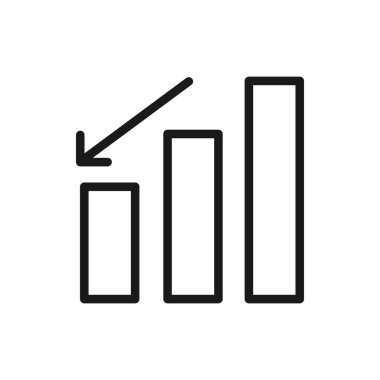 Aşağı çubuk grafik simgesi tasarımı