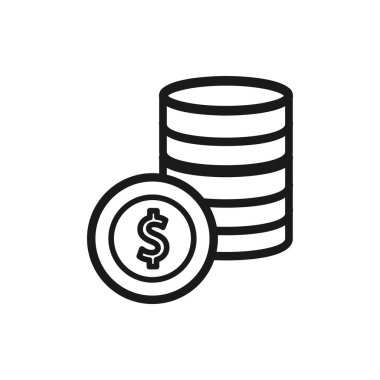 Dollar coins icon vector design