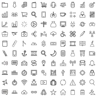 Web sitesi ve cep telefonu için simge kümesi