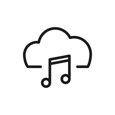 Bulut müzik simgesi vektör tasarımı