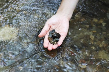 Taşlı bir kadının eli kadar yakın.