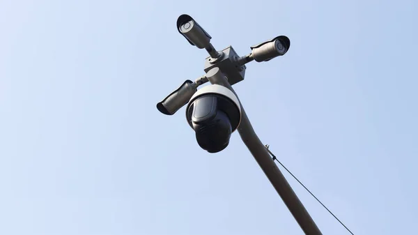 Cctv Camera Straat Lucht — Stockfoto