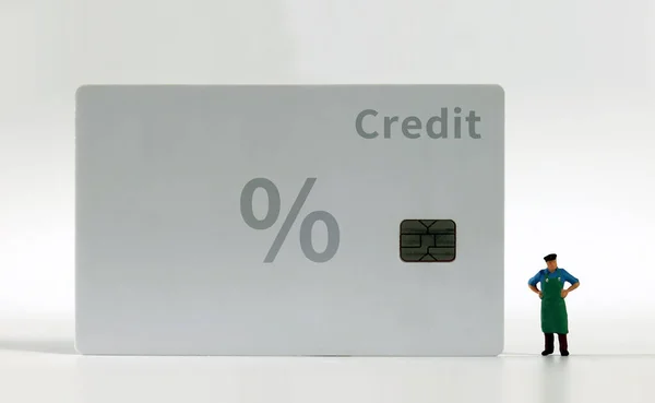 Creditcard Miniatuurman — Stockfoto