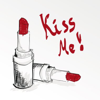 beyaz zemin üzerine kırmızı lipstic açın