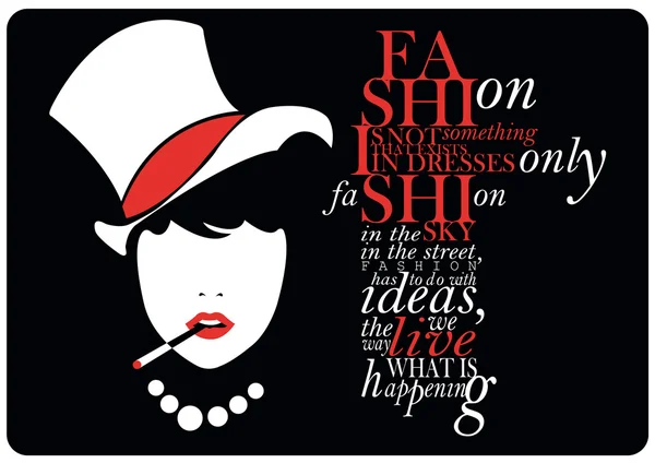 Fashion quote with girl — Stock Vector