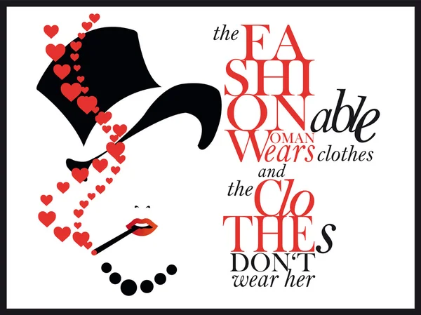 Fashion quote with girl — Stock Vector