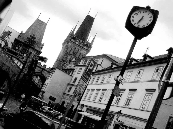 Fekete-fehér fotó: Prága — Stock Fotó