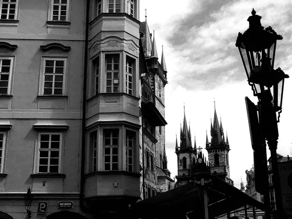 Foto preto e branco por PRAGUE — Fotografia de Stock