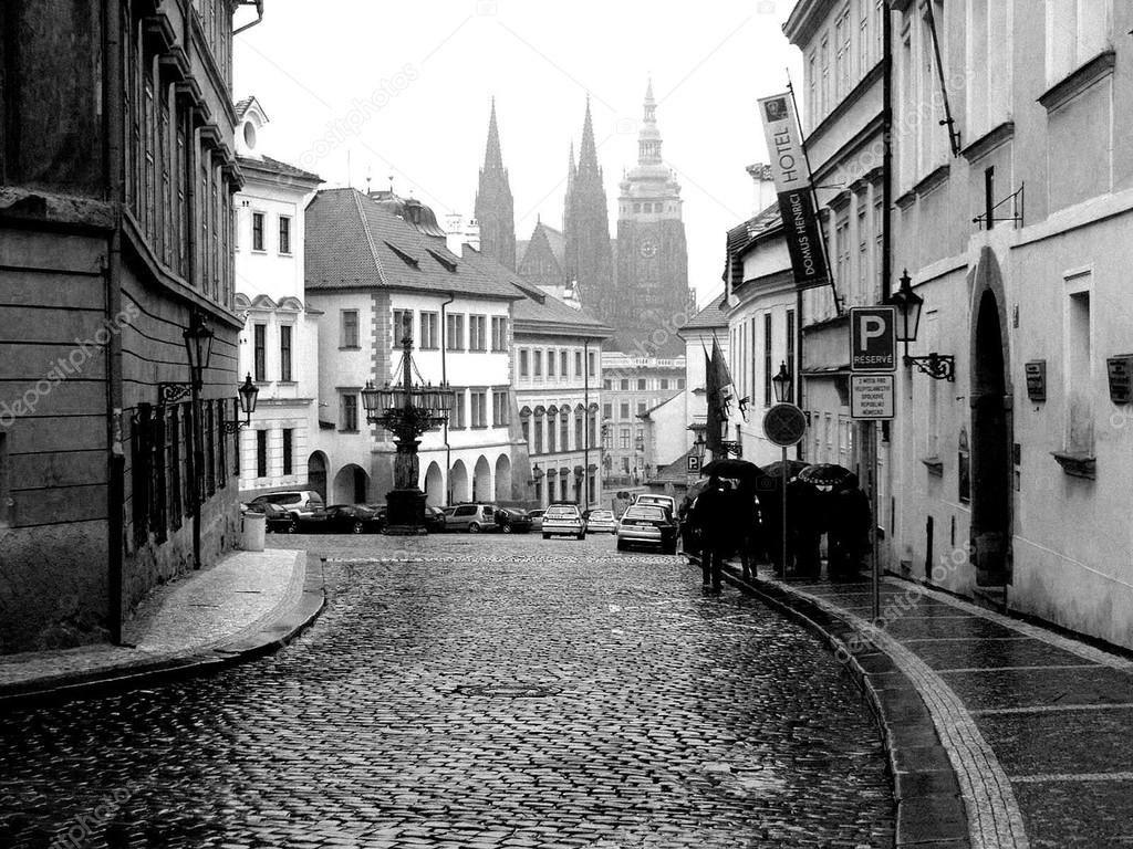 Black and white photo  Prague