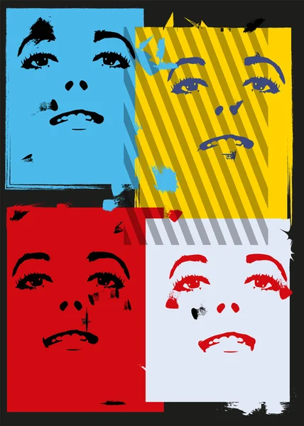 Ragazza in stile una pop-art — Vettoriale Stock