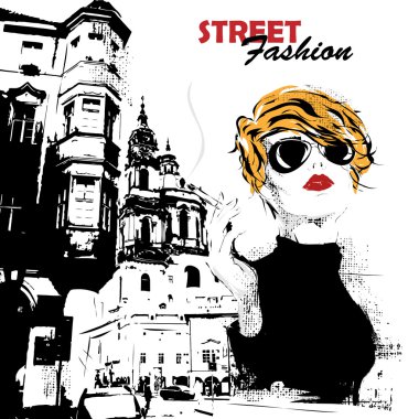 Kroki tarzı kız moda.