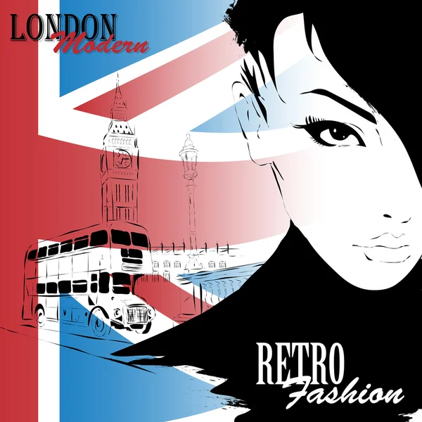 London vintage grunge poster — Stock Vector