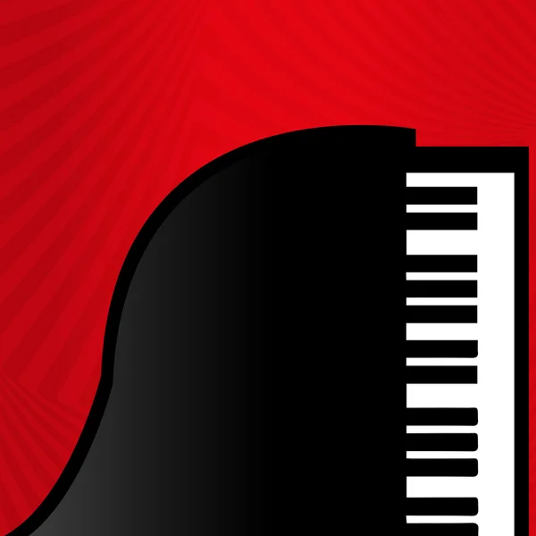 Piano on a red background — Stock Vector