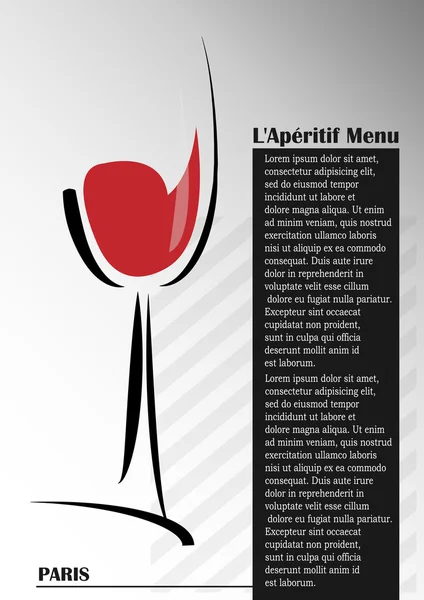 Aperitief Menu — Stockvector