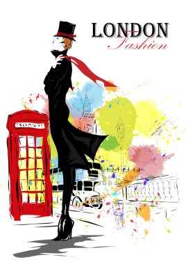 Kroki tarzı kız moda.