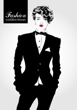 Kroki tarzı kız moda.