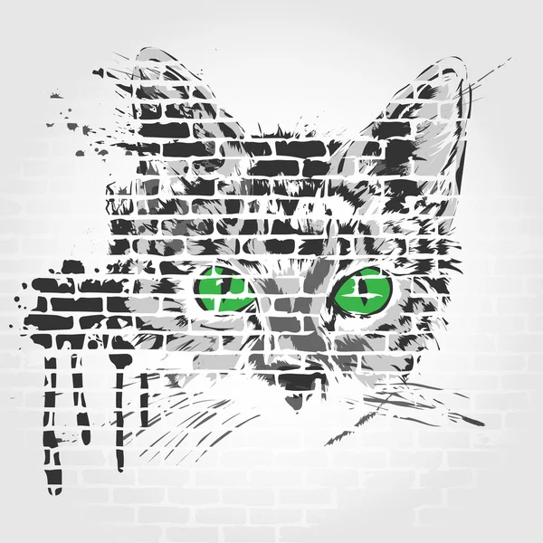 Chat gris — Image vectorielle