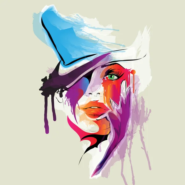 Cara de mujer abstracta . — Vector de stock