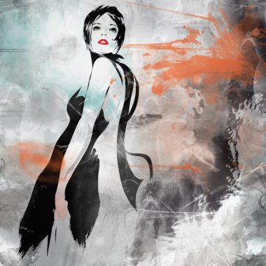 Kroki tarzı kız moda.