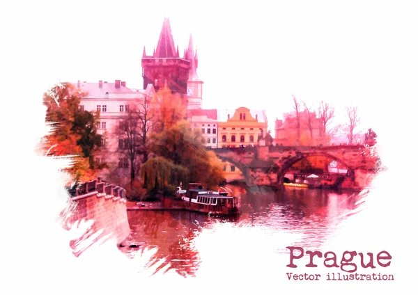 Prague vector illustration — Stock Vector