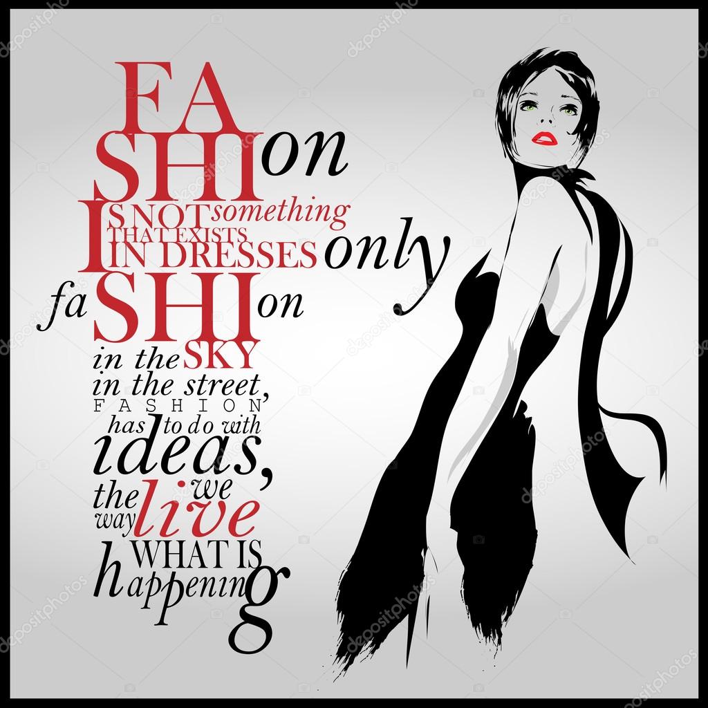 Fashion quote with modern girl