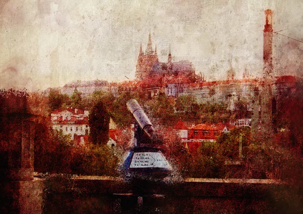 Panoramisch beeld van Praag — Stockfoto