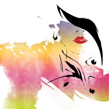 Kroki tarzı kız moda. 