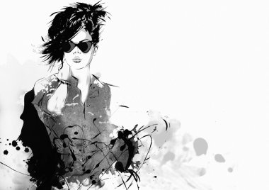 Kroki tarzı kız moda.