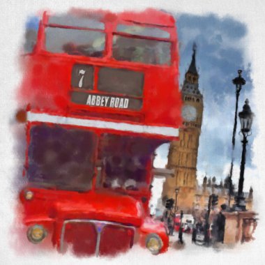 Londra suluboya tarzında