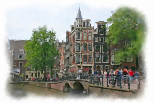 Ulice starého Amsterdamu — Stock fotografie