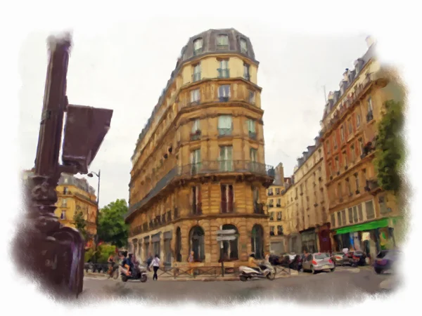 Paris fait dans un style aquarelle — Photo