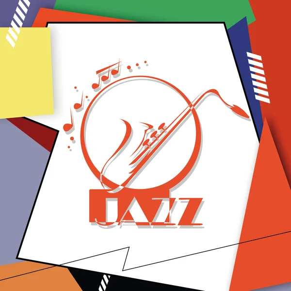 Música de jazz, plantilla de fondo de cartel . — Archivo Imágenes Vectoriales