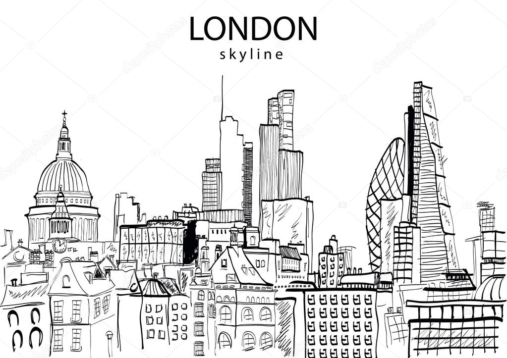 London Skyline Drawing London skyline drawing vectors 129