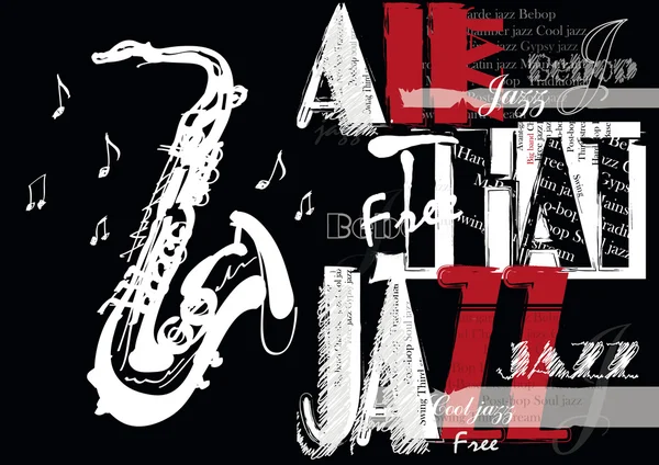 Jazz musique, poster fond modèle . — Image vectorielle