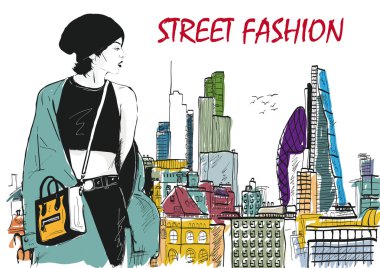 Kroki tarzı kız moda.