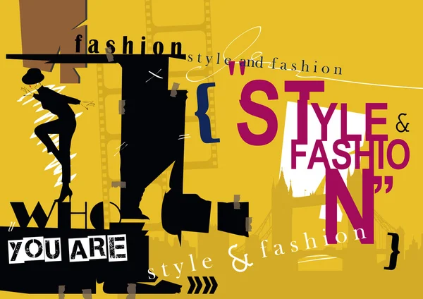 STYLE and FASHION word cloud concept. — Stock Vector
