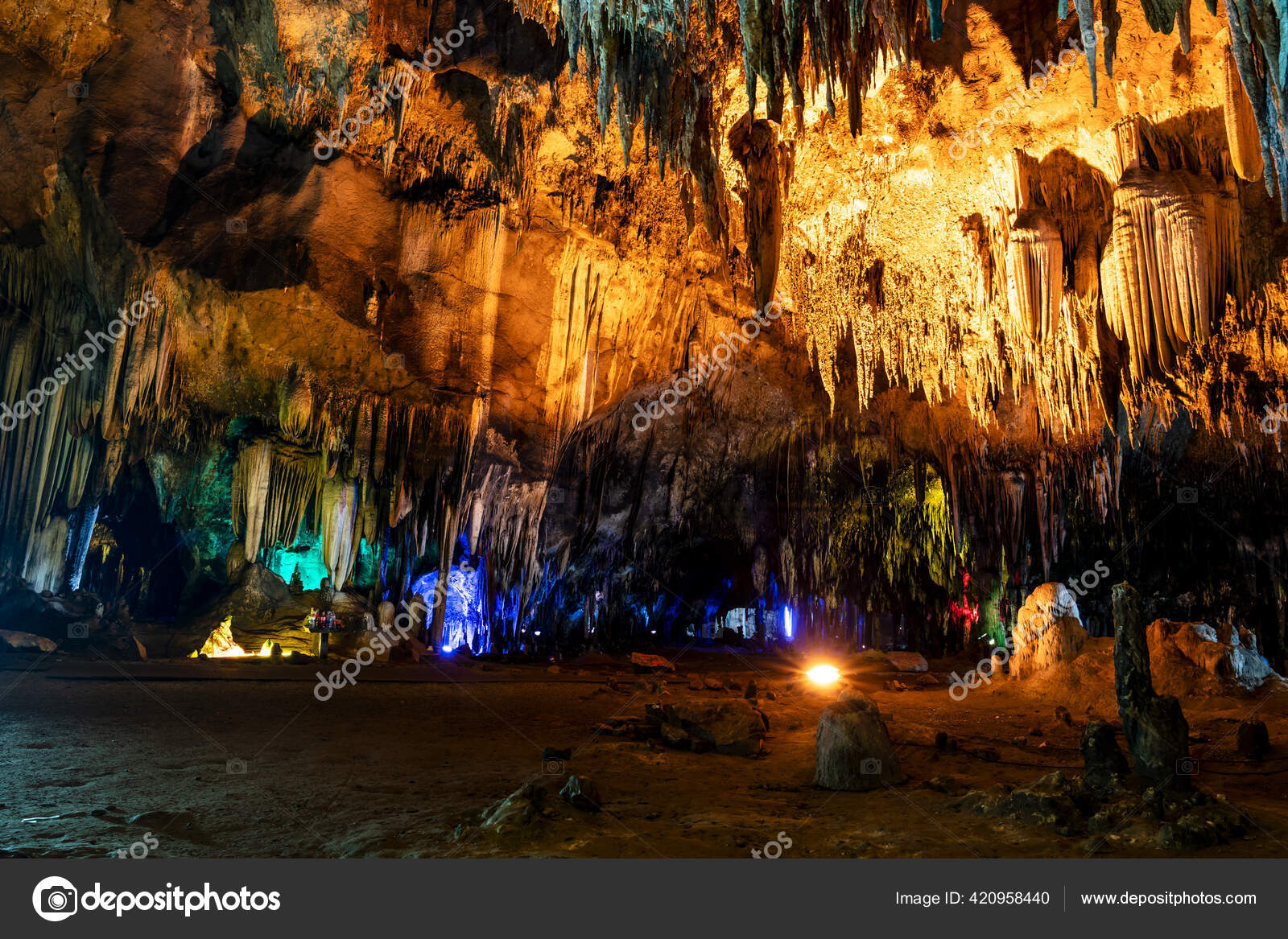 Stalactites Khao Bin Cave Ratchaburi Thailand Stock Photo by ??warat42