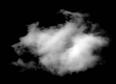 Dokulu Duman, soyut beyaz, siyah arkaplanda izole