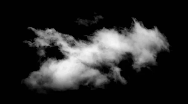 Textured Smoke Abstract White Isolated Black Background — Stock Photo, Image