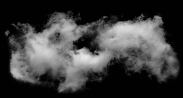 Textured Smoke Abstract White Isolated Black Background — Stock Photo, Image